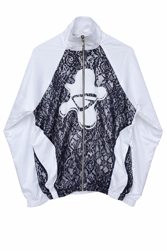 #tracksuit jacket with lace detail
